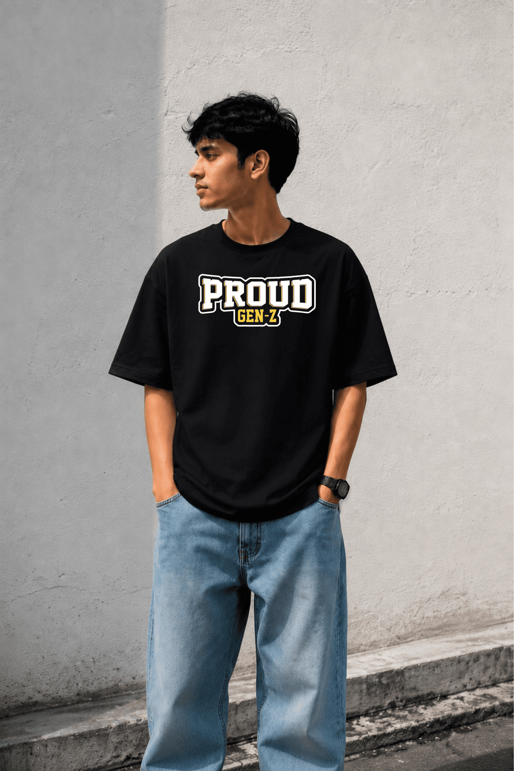 Proud Gen-Z Oversized Graphic T-Shirt for Men - Image 1