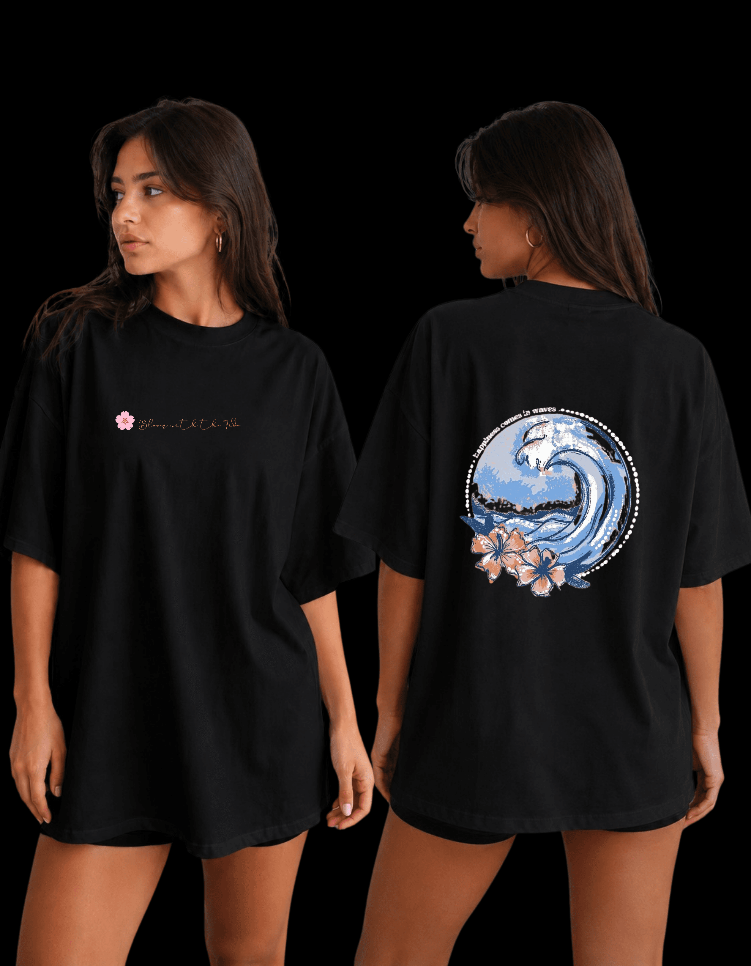 Bloom with the Tide Oversized Graphic T-Shirt for Women - Image 1