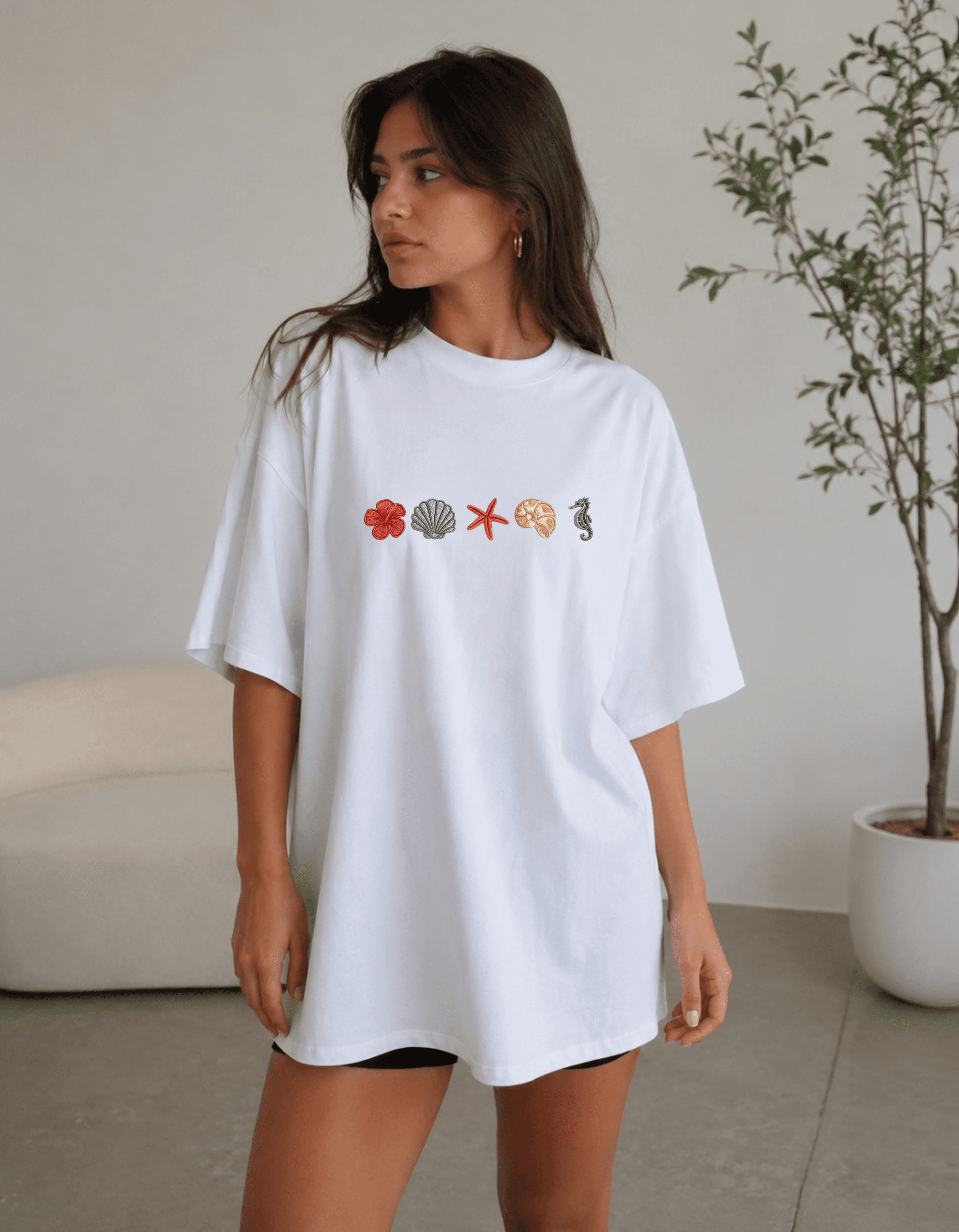 Coastal Treasures Oversized Graphic T-Shirt for Women - Image 1